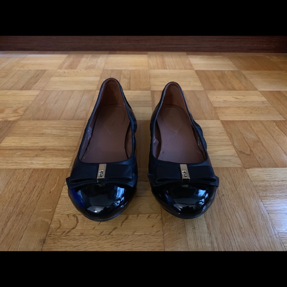 Cole Haan Elsie Ballet II Bow Flat Black New 6 - Picture 3 of 14